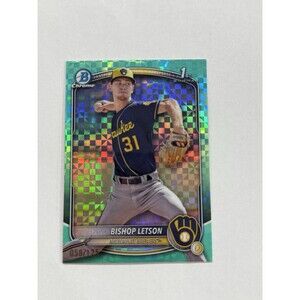 2025 Bowman BISHOP LETSON Aqua XFractor /125 Milwaukee Brewers BCP-30